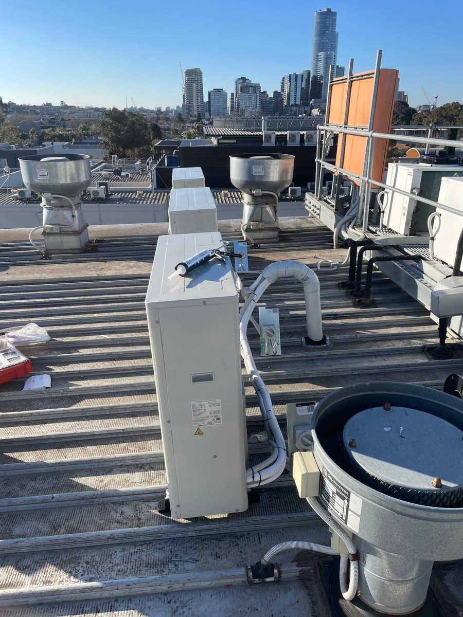 Commercial air conditioning plant installed on a rooftop